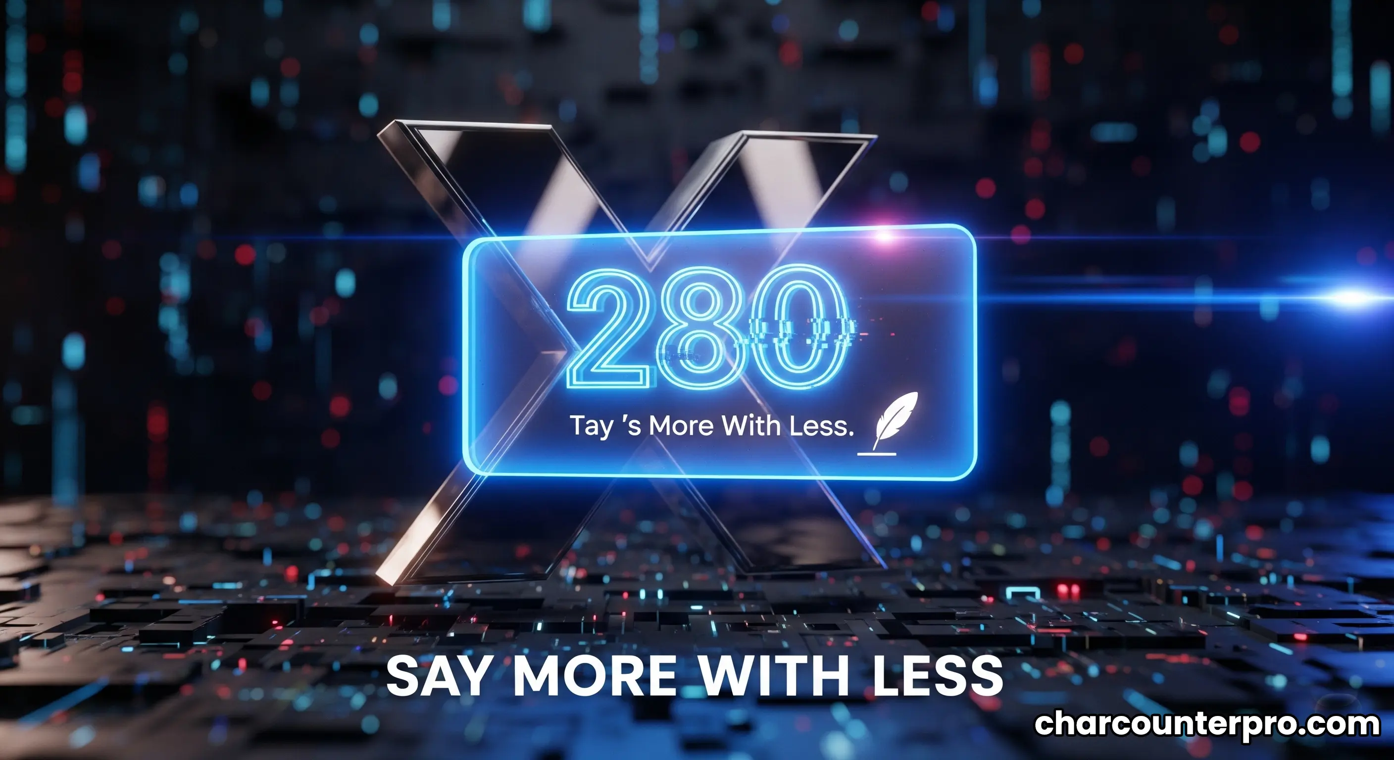 The X logo with a 280 character limit concept